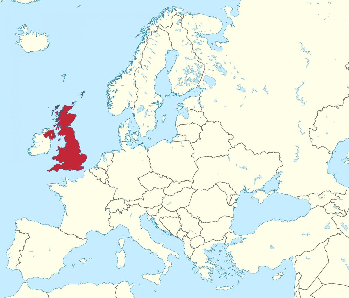 United Kingdom (UK) location on the Europe map