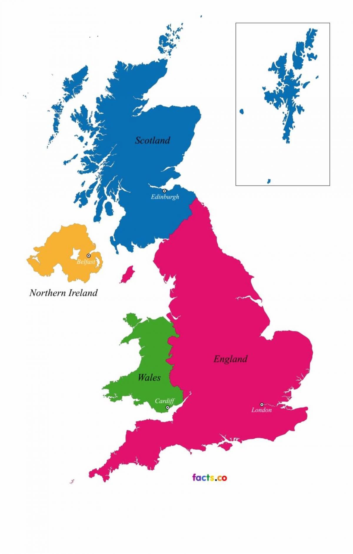 United Kingdom (UK) state map
