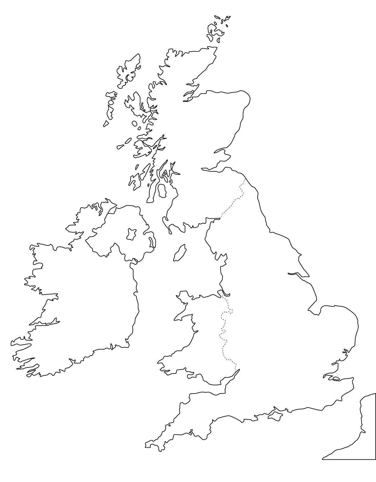Blank map of United Kingdom (UK): outline map and vector map of United ...