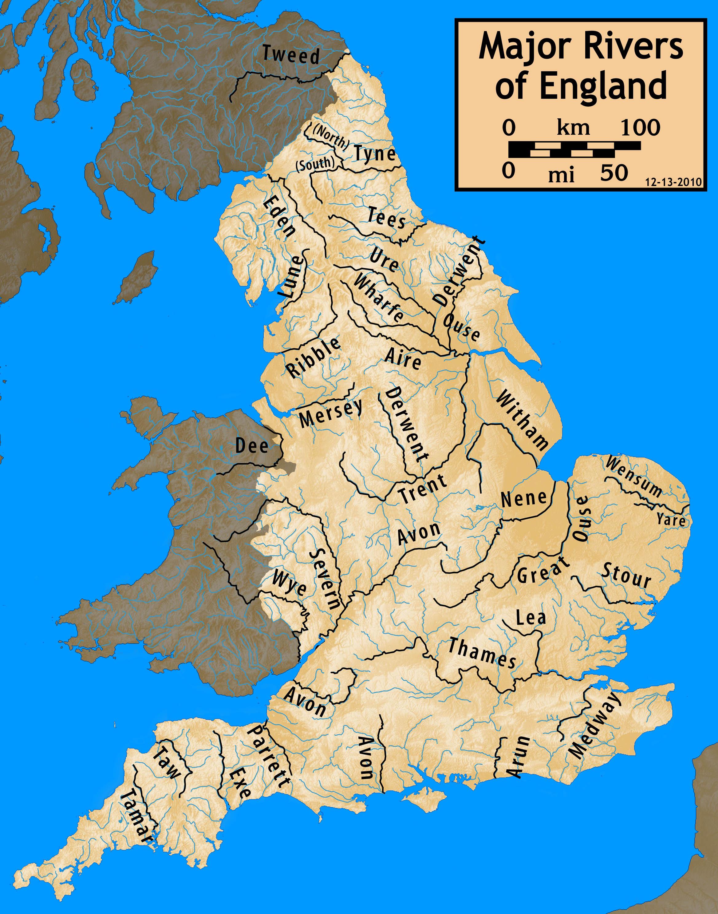 physical map of england
