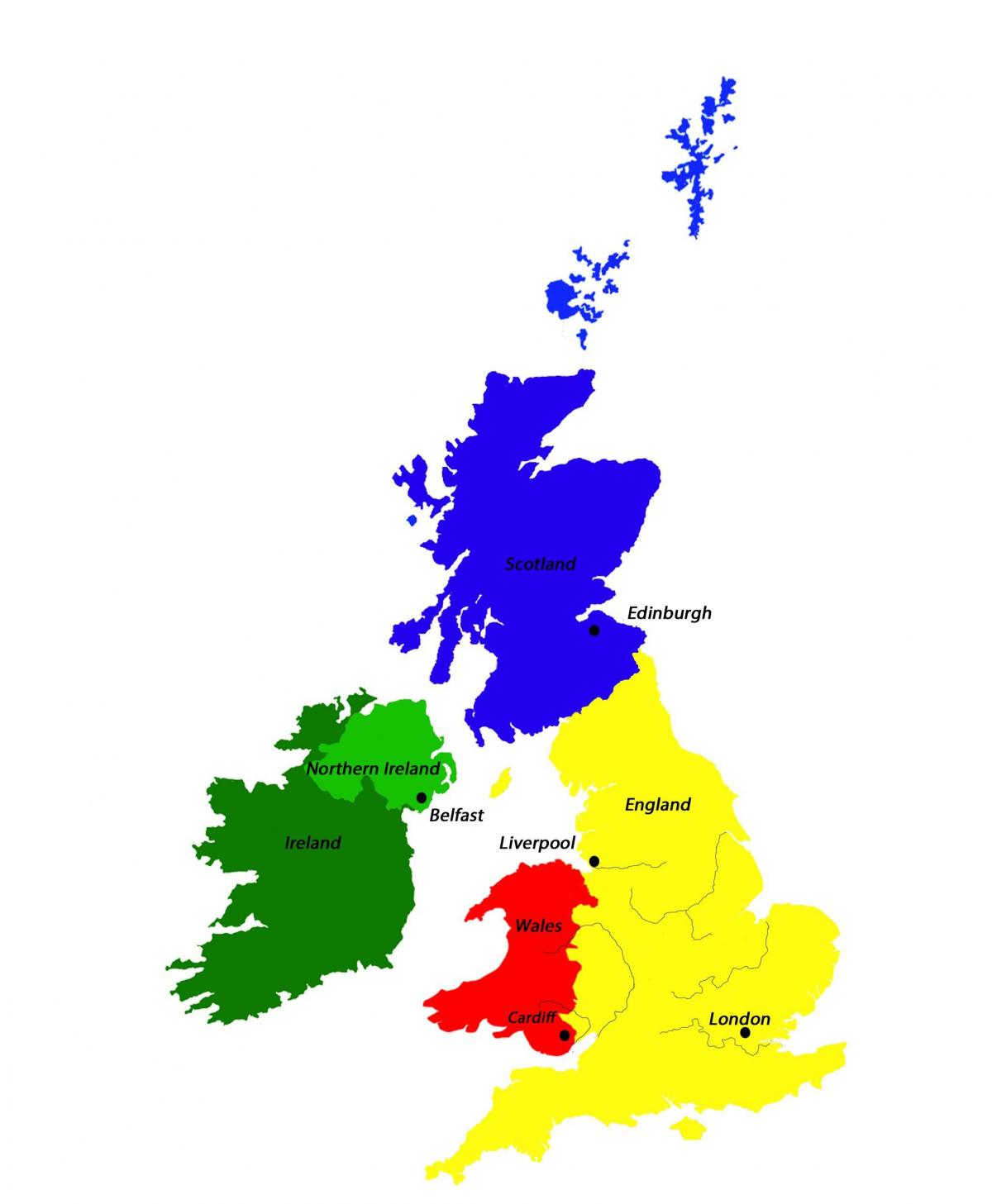 United Kingdom (UK) capital map