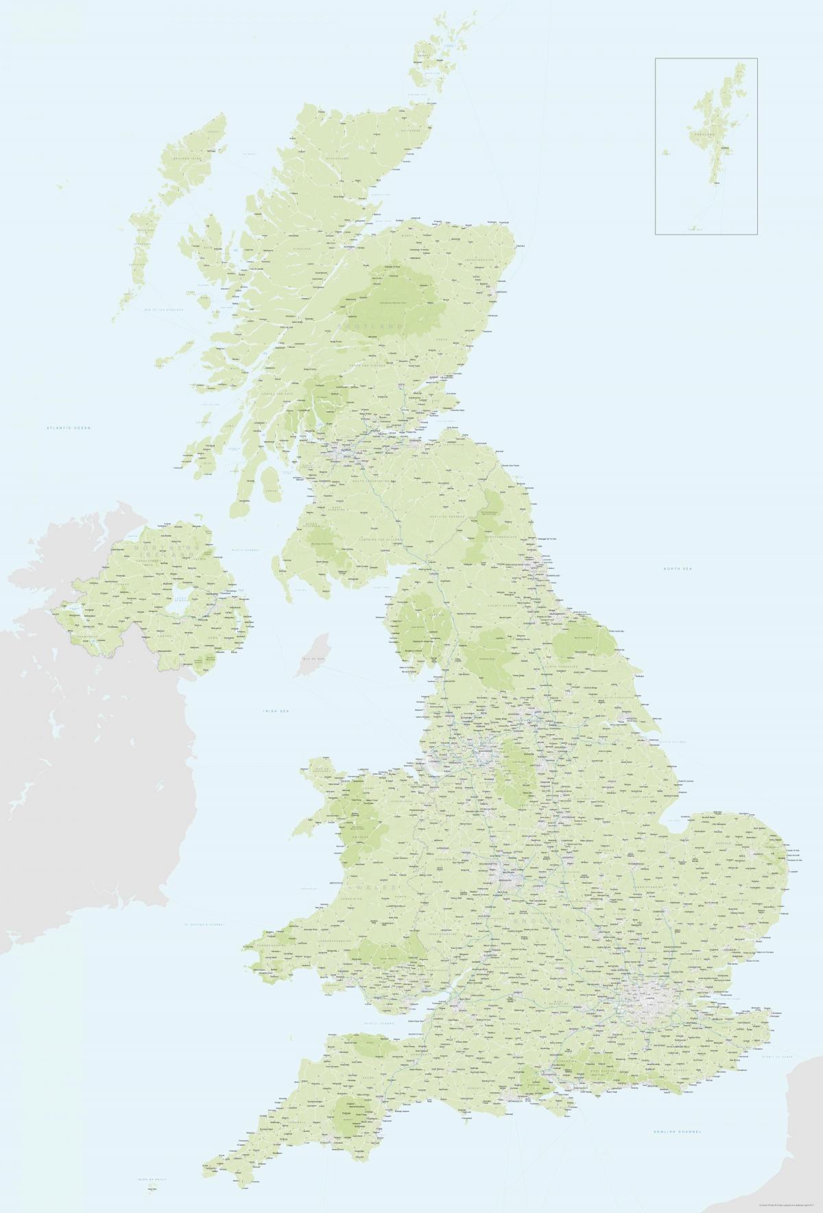Large map of United Kingdom (UK)