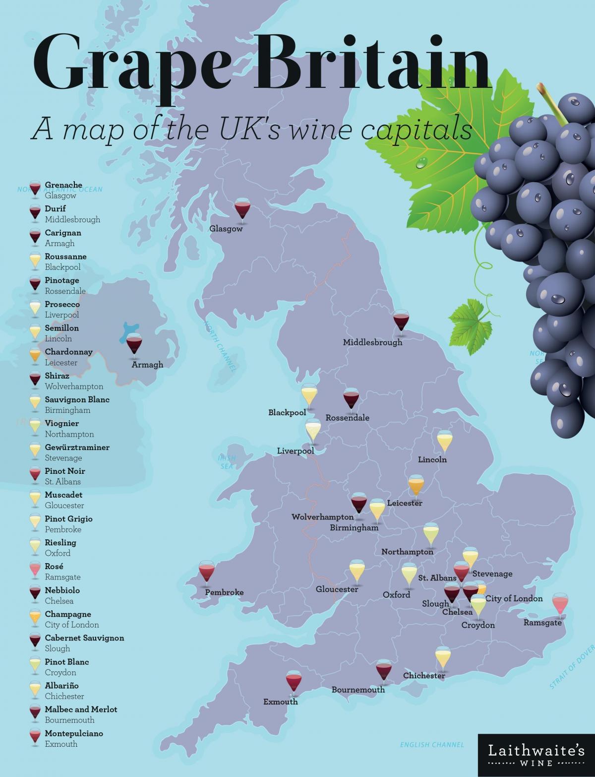 United Kingdom (UK) vineyards map